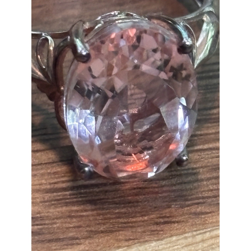 STS Pink Tourmaline Gemstone 925 Sterling Silver Ring Size 11 - Picture 2 of 10